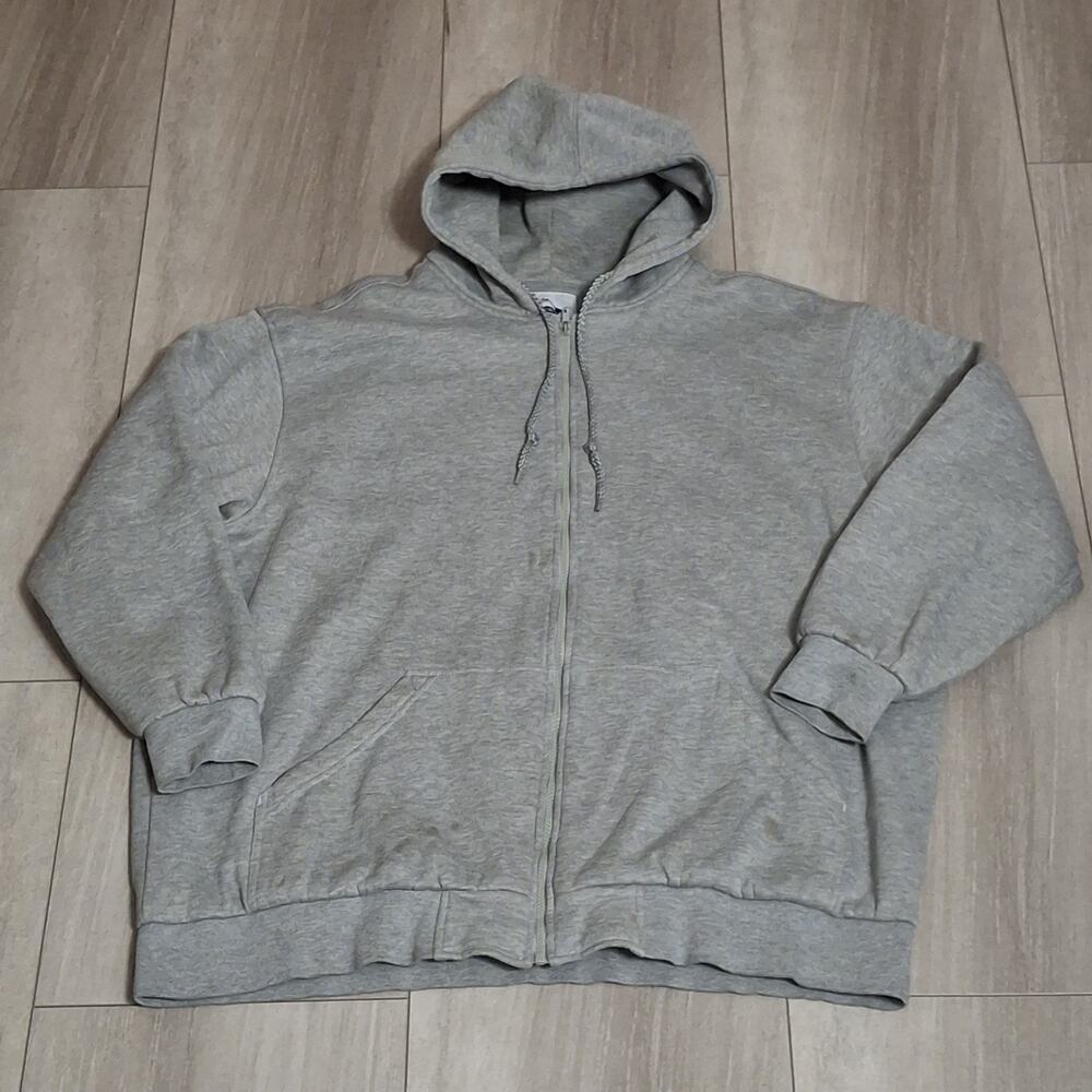 Old Mill Hoodie Mens XXL Gray Zip Up Thermal Lined Jacket Outdoor Sweatshirt.
